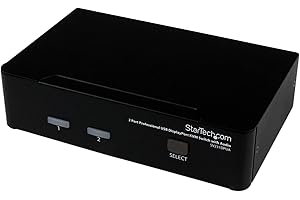 Startech.com Switch Kvm Displayport USB Professionale a 2 Porte con Audio