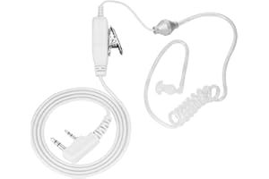 ZERONE 2-pinowa osłona akustyczna rurka zestaw słuchawkowy słuchawki słuchawkowe redukcja szumów niskie promieniowanie z mikrofonem PPT do 2-kierunkowego radia Walkie Talkie - biały