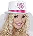 Produktbild Party-Teufel Zylinderhut Aufschrift Bride to Be Hut mit Brautschleier und Hutband in Pink Accessoire Junggesellenabschied