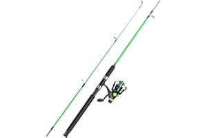 Yun Nong Spinn-Angelruten- und Rollen-Kombination, 2-teiliges Graphit-/Glas-Mischgewebe, Reiserute, langlebige Rute und Spulen-Set mit korrosionsbeständigen Komponenten für Wels, Barsch, Forelle