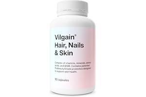Vilgain Hair, Nails & Skin Complex - probiotics, Vitamins and Minerals to Support The Health of Skin, Hair and Nails, in Vegetarian Capsules