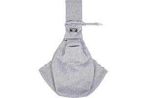 RZMZBY Sac de Transport pour Chien et Chat,Sac de Transport en Bandoulière pour Animal de Compagnie,Réversible Sling Sac de Transport Chien Bandoulière,pour Chien/Chat/Lapin Gris Clair Gris Clair