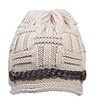 Versand aus Berlin Wintermütze Strickmütze Mütze Beanie Unisex (Beige)