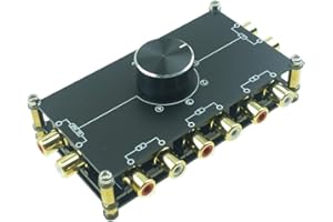 SOLUPEAK Interruptor de cable de audio estéreo RCA 4 en 1, selector de conmutación de señal de entrada de fuente, divisor de conector pasivo, caja distribuidora