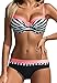 Produktbild SEASUM Bikini Costume da bagno Due pezzi nuoto Con pad cuscinetto imbottitura a Righe rosa Taglia XL