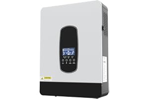 PMSUN Inversor solar híbrido de 3 kW DC24 V a CA 230 V, inversor sinusoidal puro independiente de la red con cargador solar MPPT de 80 A + cargador de CA, máx. PV 3000 W DC130-430 V