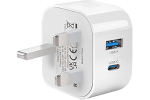 USB C Plug Charger Fast Charge,TEYASI 20W USB Type C Charger Power Adapter Plug UK Fast Charging for iPhone 16/16 Pro/15/15 Pro/15 Plus/15 Pro Max/14/14 Pro/14 Pro Max/13/13 Pro/12//11,iPad
