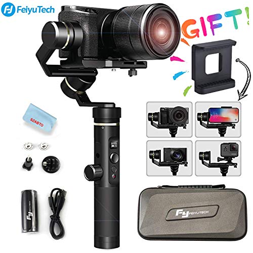 feiyutech G6 Plus 3-Axis Splashproof Handheld Gimbal pour caméra sans Miroir/appareils Photo de Poche/GoPro/Smartphone, Charge utile 800 G