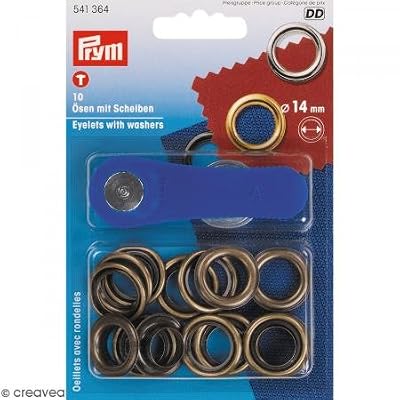Prym Œillets Plus Rondelles, en métal, Laiton Antique, 14 mm, Lot de 10