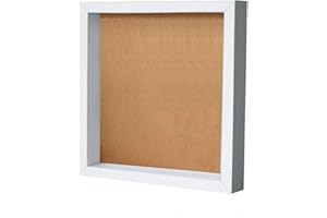 RayLineDo® White 3D Deep Picture Photo Frame Display Memory Box for Specimen Medals Preserved Fresh Flower Quilling Paper Work (Square 10inch)