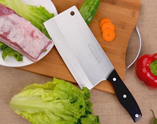 SPEVORIX Rostfrei Edelstahl Chinesisches Kochmesser Chefmesser für Haus & Restaurant Küche mit Profigehäuse - 4