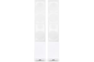 AUNA Linie 600 - Paire d'enceintes colonnes passives à 3 Voies, avec subwoofer bassreflex 16cm intégré, Pieds caoutchoutés Anti-dérapants, 140W RMS - Blanc