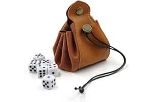 TOSSPER Pochette De Cordon De Cuisson en Cuir Portable, Plateau De De Dés Fait Main, À Main Cadeau Bourse De Monnaie