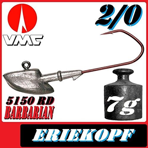 VMC Jigkopfhaken jig head, Erie head, 2/0 7 g, jig hooks, VMC Barbarian 5150 RD, set of 5