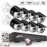 ANRAN 8CH 1080p POE NVR System with 8PCS 1080P Surveillance IP Network Security Camera Outdoor with 2TB Hard Drive IR Night Vision, Motion Detection and Remote Access