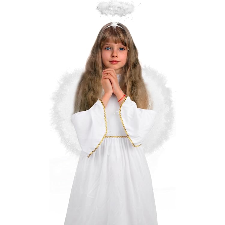 Costume D'ange Doré Bébé Fille - Robe Et Ailes Pour Noël, Nouvel An, Fêtes, Taille 18-24 Mois, Blanc Et Or