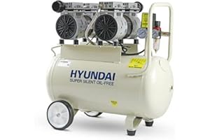 Hyundai 50 Litre Portable Air Compressor, 11CFM/118psi, Oil Free, Low Noise, Electric 2hp 230v Direct Drive, Lightweight, 11CFM/ 300 litres per Minute