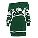 Produktbild TWBB Damen Strickpullover,Herbst Winter Off Shoulder Weihnachten Baum Elch Drucken Mantel Slim-Fit Sweatshirt Outwear