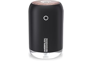 SMARTDEVIL Mini Humidificateur Portable 500ml, USB Mini Petit Humidificateur, Arrêt Automatique, Fonction Veilleuse, Humidificateur Silencieux pour Chambre, Bureau, Voyage, Plantes - Noir