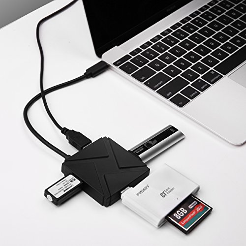 IVSO® New SuperSpeed USB 3.1 Type C 4 Port Hub Adapter USB ladestation Ladegerät Ladestation Ladedock für Apple The new MacBook (2304×1440) 12 Zoll Notbook , Chromebook Pixel 2015, MSI Gaming Notebooks,Surface Pro 4 Tablet PC etc ,Schwarz
