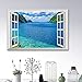 Produktbild FEDZH Philippinen El Nido Landschaft Gefälschte Fenster Wandaufkleber Wohnzimmer Schlafzimmer 3D Dekorative Aufkleber Pvc Benutzerdefinierte60Cm X 90Cm