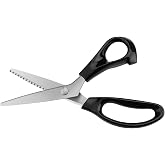 Fixinus Zigzag Fabric Scissors, 9.25 Inch, Professional Tailor Scissors, Stainless Steel Cutting Scissors, Sharp Scissors for