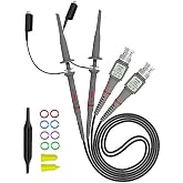 zalati Oscilloscope Clip Probe Kit 2pcs p6100 Test Probe, with Accessories, Suitable for 100MHz Oscilloscopes