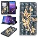 Produktbild LeviDo Huawei P20 Pro Hülle PU Leder Brieftasche Flip Case Cover Wallet Silikon Schutzhülle Huawei P20 Pro Abdeckung Ledertasche 3D Gemalt Muster Handyhülle Klapphülle Hüllen mit Standfunktion, Gold schmetterling