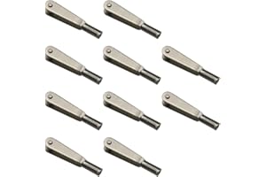 Ruiwaer 10 Stück M2 Gewindeclips, selbstsichernde Metall-Gabelkopf-Clips, Mini-Schnappverschlüsse für Fixierung von Flügeln, RC-Flugzeug, RC-Modellteile, elektrisches Flugzeug, Silber