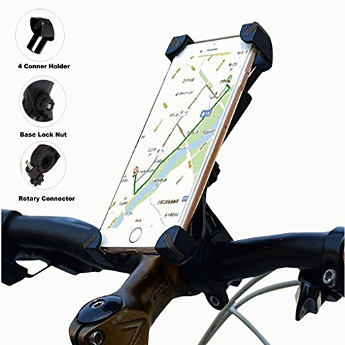 Fahrrad Handyhalterung, Selighting Universal Handy Halterung Outdoor Fahrradhalterung Fahrrad Lenker Halter 360Â° Drehbare Handyhalterung fÃ¼r 3.5-7 zoll Smartphone GPS-Schwarz (Schwarz)