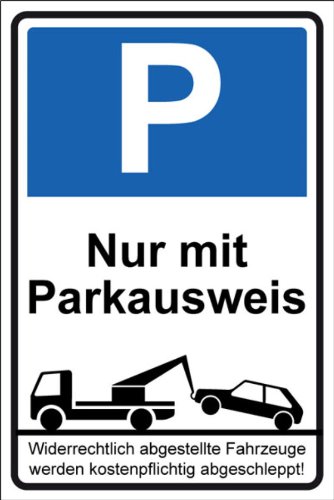 Parkverbot Parken verboten Schild Schilder -61s- Feuerwehrzufahrt StVO 29,5cm * 20cm * 2mm, mit 4 Eckenbohrungen (3mm) inkl. 4 Schrauben - 4