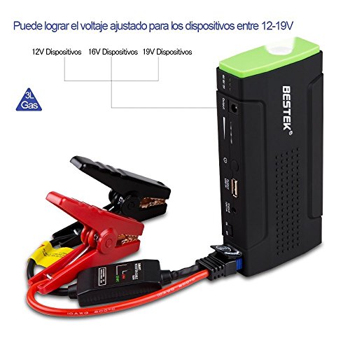 BESTEK 13600mAh Auto Starthilfe 400A Spitzenstrom Autostartgerät Jump Starter mit USB Anschluss und LED Taschenlampe, Externer Akku für Smartphone, Tablet PC - 2