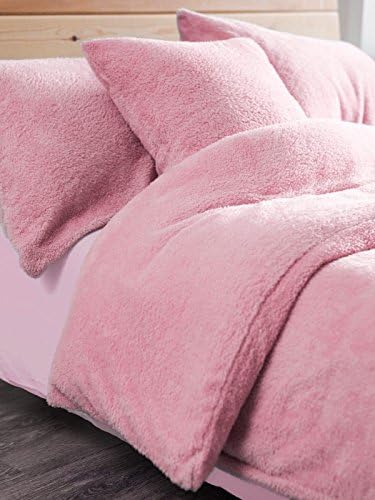 NZ Pink Teddy Fleece Pillow Case Pair 100% Polyester Pillow Cover Only