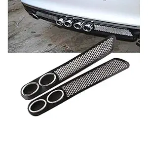 Dhe Best DS8 Universal Car Rear Dual Tip Bumper Lip Diffuser Car Back Bumper Spoiler Lip Splitter Chrome for Hyundai Creta