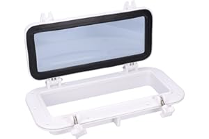 YCTZE Fenêtre de rechange rectangulaire en verre trempé pour bateau, yacht, camping-car, blanc, 40 x 20 cm