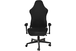 LIFEDX Fundas para Sillas Fundas elásticas para Silla de Juego de Oficina,Felpa de Terciopelo,Ergonómicas Lavable Removible Protector para Silla de Ordenador,Silla Giratoria,No Incluye Sillas-Black