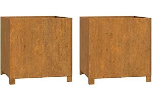 vidaXL Jardineras con Patas 2 uds Acero corten Oxidado 49x47x50 cm, Maceta, arriate Elevado, Soporte para macetas, macetero, bancal Elevado