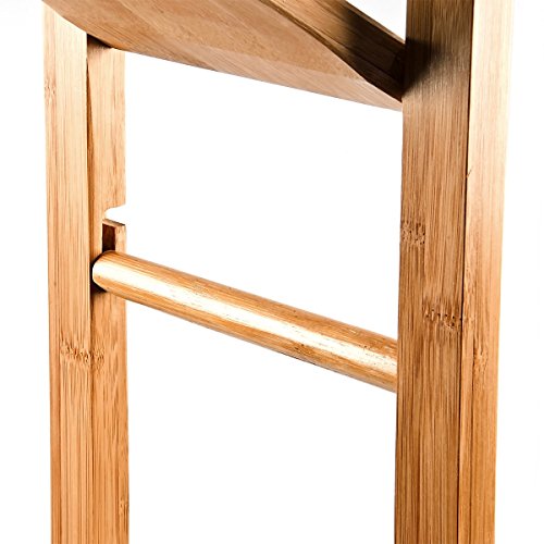 Relaxdays WC Garnitur aus Bambus H x B x T: ca. 82 x 36 x 21 cm schicker Toilettenpapierhalter aus Holz mit separatem Kunststoffbehälter Standgarnitur mit Toilettenbürste und Klorollenhalter, natur - 4