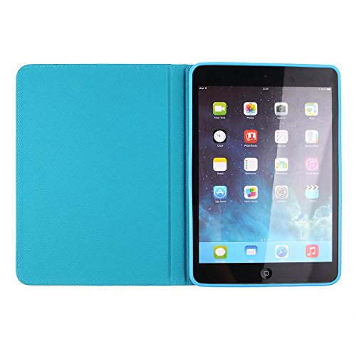 iPad mini Lederhülle – Felfy Slim Full Body Dunkelblau Anker und Streifen PU Case Cover Etui Schutz Hülle Tasche für Apple ipad mini 3 mini 2 mini 1 + 1x Bunte Eule Anti Stöpsel + 1x Dark Blue Stylus - 6