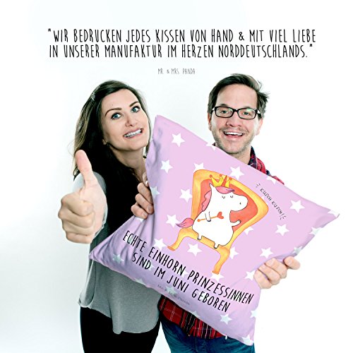 Mr. & Mrs. Panda Kissen 40×40 Einhorn Prinzessin Geburtstag Juni – 100% handmade in Norddeutschland – Geburtstag, Einhorn, Prinzessin, Geburtstagsgeschenk, Geschenk, Monat Kissen, Kissenhülle, Kopfkissen, Geschenk, Schenken, Couch, Sofakissen, weich, flauschig, 40×40, 40 x 40 Geburtstag, Einhorn, Prinzessin, Geburtstagsgeschenk, Geschenk, Monat - 3