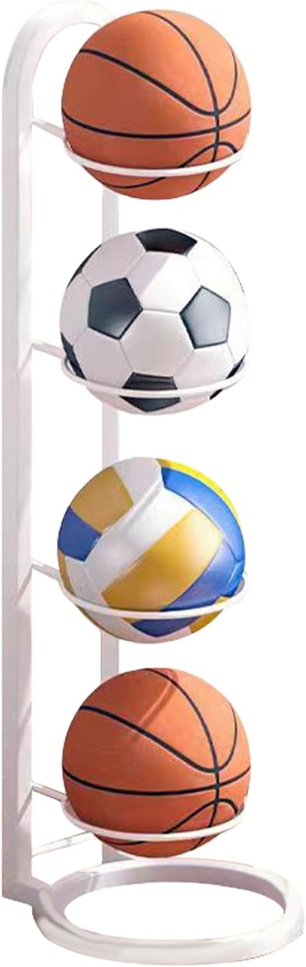 Almacenamiento Vertical De Pelotas | Estante Almacenaje Para Balones De Futbol Baloncesto En Hierro Fundido| Estantería Vertical Para Pelotas, Multicapa Soporte Para Balones De Futbol Baloncesto Rugby
