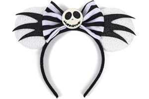 MeeQee Bandeaux d' Halloween Mickey Minnie Mouse Oreilles de Souris Arc Bandeau Citrouille Chauve-Souris Fantôme et Toile D'araignée Halloween Forme Bandeau Accessoires pour Enfants et Dames