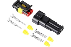 Aiqeer 15 Set 2 Pin Auto Impermeabile Elettrico Cavo Connettori, Kit Presa Spina Connettore Elettrico Impermeabile Auto