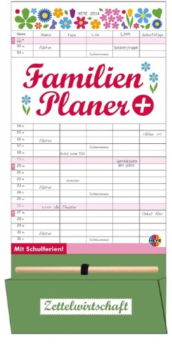 Familienplaner plus Tasche 2014: Mit Schulferien. 5 Spalten