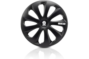 SPARCO SPC1570BK Sicilia 4 sztuki koÅ‚paków ozdobnych, czarne, 4 sztuki, 15"
