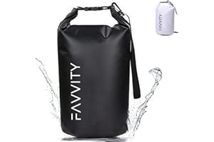 ‎FAVVITY Favvity Dry Bag - Wasserdicht [Sicher] Sportlich | Wasserdichter Rucksack Wasserfester Seesack Packsack (10 L Schwarz)