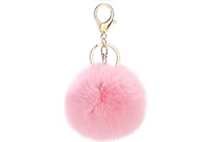 NOVAGO Pompons Porte Clé Bijou de Sac à Main en véritable Poil de Lapin, Toucher Doux Garanti