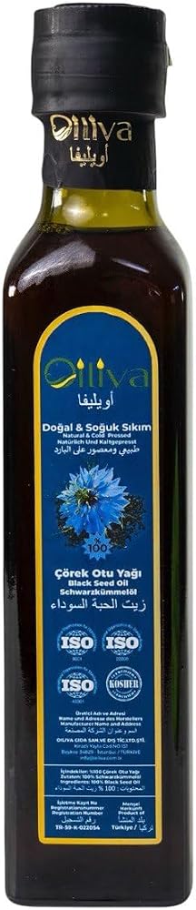 Oiliva Soğuk Sıkım Çörek Otu Yağı 250ml |%100 Doğal | Katkısız | Thymoquinone Zengin | Cold-Pressed Black Seed Oil | Cam Şişe