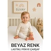 SUVAY%100 Pamuklu Bebek Lastikli &Ccedil;arşaf - Penye Kumaş - Park Yatak | 60X120 | 70X110 | 70X120 | 70X130 | 70X140 | Krem | Beya