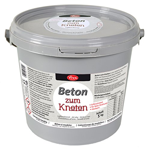 Knetbeton "1,5kg o. 5kg" im wiederverschließbarem Eimer lufttrocknend Knetmasse modellieren Betonbasteln Beton